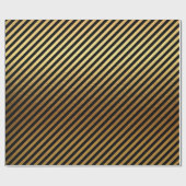 Black Gold Streifen Linien Metallic Minimal Lux Geschenkpapier (Flach)