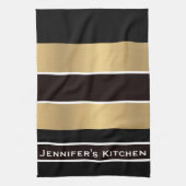 Black Gold Streifen Streifen Streifen Striping Küc Geschirrtuch (Vertikal)