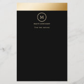 Black Gold Stripe Monogramm Circle Flyer (Hinten)