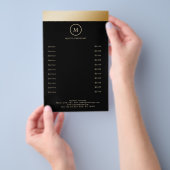 Black Gold Stripe Monogramm Circle Flyer (Handgriff)