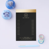Black Gold Stripe Monogramm Circle Flyer (Einzeln)