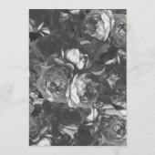 Black Gold Stripe Rose Bouquet Wedding Einladung (Rückseite)