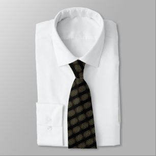 Black Gold Striped Dots Moderne Neck Tie Krawatte