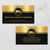 Black Gold Stripes Logistics Transporttreiber Visitenkarte (Vorne/Hinten)