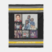 Black Gold Stripes Sports Jersey 6 Foto Collage Fleecedecke (Vorderseite)