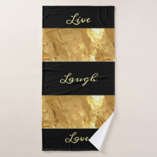 Black Gold Strips Live Lachs Liebe Badhandtuch Set