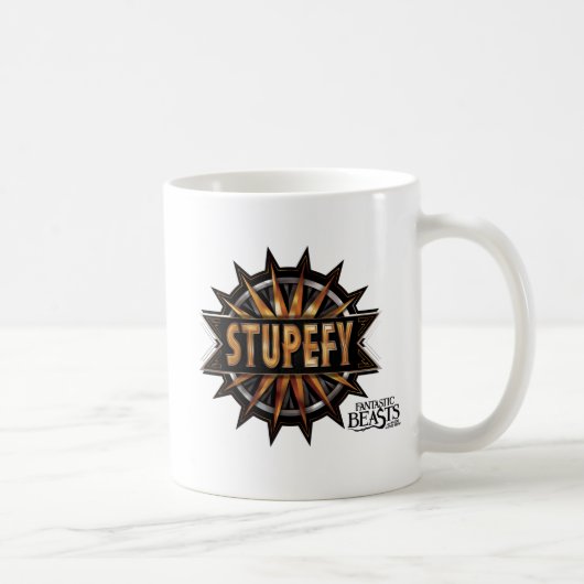 Black & Gold Stupefy Zauber Grafik Kaffeetasse (Rechts)