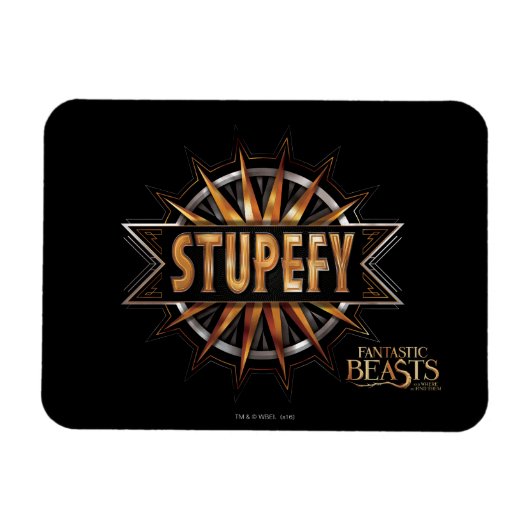 Black & Gold Stupefy Zauber Grafik Magnet (Horizontal)