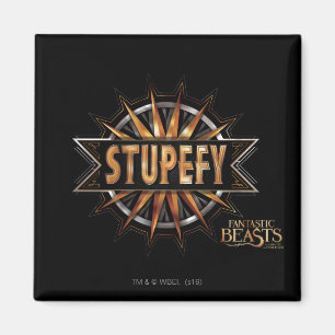 Black & Gold Stupefy Zauber Grafik Magnet
