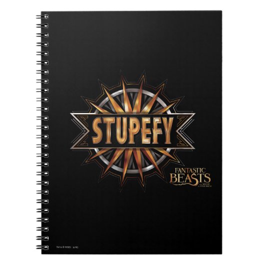 Black & Gold Stupefy Zauber Grafik Notizblock (Vorderseite)