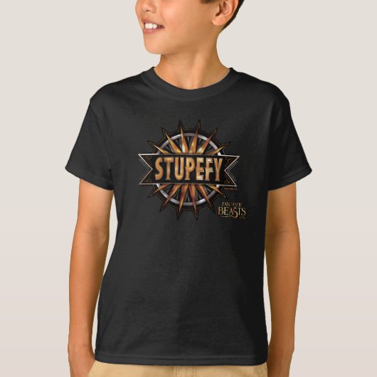 Black & Gold Stupefy Zauber Grafik T-Shirt (Vorderseite)