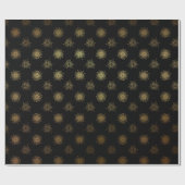 Black Gold Sun Stals Galaxy Elegantes Ambiente Geschenkpapier (Flach)