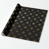 Black Gold Sun Stals Galaxy Elegantes Ambiente Geschenkpapier (Ungerollt)