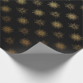 Black Gold Sun Stals Galaxy Elegantes Ambiente Geschenkpapier (Ecke)