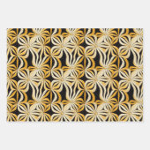 Black & Gold Sunburst Wrapping Paper Flat Set 3 Geschenkpapier Set (Vorderseite 2)