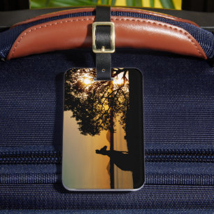 Black & Gold Sunset Silhouette Kangaroo Australien Gepäckanhänger