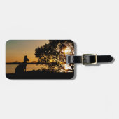 Black & Gold Sunset Silhouette Kangaroo Australien Gepäckanhänger (Vorderseite horizontal)