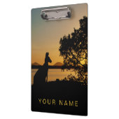 Black & Gold Sunset Silhouette Kangaroo Australien Klemmbrett (Links)
