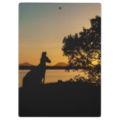Black & Gold Sunset Silhouette Kangaroo Australien Klemmbrett (Rückseite)