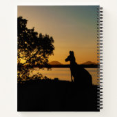 Black & Gold Sunset Silhouette Kangaroo Australien Notizblock (Rückseite)