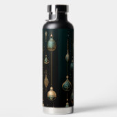 BLACK GOLD TEAL HOLIDAY CHRISTMAS ORNAMENTS TRINKFLASCHE (Rechts)