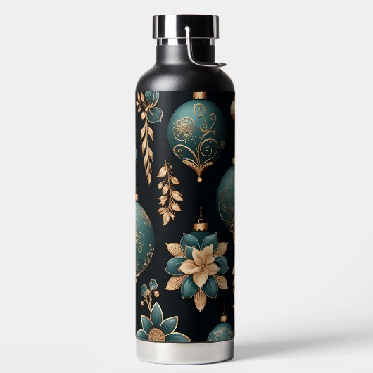 BLACK GOLD TEAL HOLIDAY CHRISTMAS ORNAMENTS TRINKFLASCHE (links)