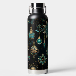 BLACK GOLD TEAL HOLIDAY CHRISTMAS ORNAMENTS TRINKFLASCHE
