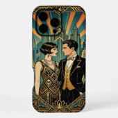 Black Gold Teal iPhone 16 Pro Max Case Hülle (Rückseite)