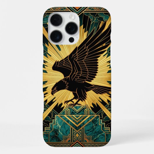 Black Gold Teal iPhone 16 Pro Max Hülle | Majestic (Rückseite)