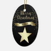 Black Gold Texas Star Keramikornament (Links)