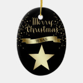 Black Gold Texas Star Keramikornament (Vorne)