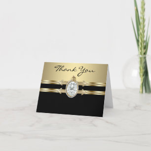 Black Gold Thank You Cards Dankeskarte