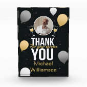 Black & Gold Thank You – Retirement Keepsake Fotoblock (Vorderseite)