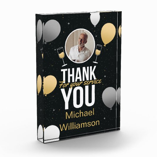 Black & Gold Thank You – Retirement Keepsake Fotoblock (Links)