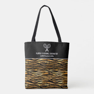 Black Gold Tiger Print Custom Tennis Rackets Tasche