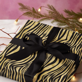 Black Gold Tiger Stripes Geschenkpapier