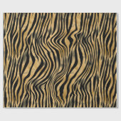 Black Gold Tiger Stripes Geschenkpapier (Flach)