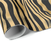Black Gold Tiger Stripes Geschenkpapier (Rolleneckpunkt)
