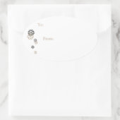 Black & Gold Tone Snowflake Geschenkartikel Aufkle Ovaler Aufkleber (Tasche)