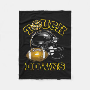 Black Gold Touchdown Day Football Game High School Fleecedecke