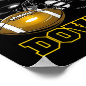 Black Gold Touchdown Day Football Game High School Poster (Ecke)
