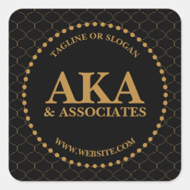 Black Gold Trellis für das Logo der Business Monog Quadratischer Aufkleber