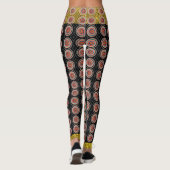 Black Gold Trendfarbene Abstrakte Leggings (Rückseite)