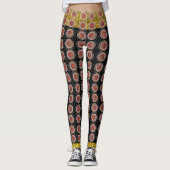 Black Gold Trendfarbene Abstrakte Leggings (Vorderseite)