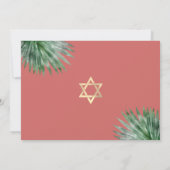 Black Gold Tropical Bat Mitzvah Floral Palm Modern Save The Date (Rückseite)