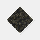 Black & Gold Tropical Glam Blätter Chic Wedding Serviette (Ecke)