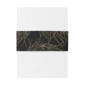 Black & Gold Tropical Glam Blätter Hochzeit Einladungsbanderole (Rückseitenbeispiel)