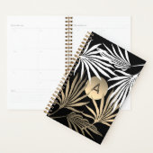 Black Gold Tropical Palm Blätter Initial Planer (Anzeige)