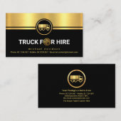 Black Gold Truck Strip Logistics Transport Driver Visitenkarte (Vorne/Hinten)