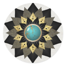 Black Gold Turquoise Lotus Blume Mandala